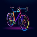 Abstract bicycle, sports mountain bike, colorful drawing
