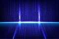 Abstract Big data Technology binary code Random blue digits on screen Royalty Free Stock Photo