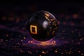 Abstract Big Data Visualization with Information Analytics, Streams of Data Balls, Binary Code Filtering, Machine Algori Royalty Free Stock Photo