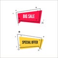 Abstract Big Sale and Special Offer Banners. Colorful bubble with promotion text. Set of geometric promo template. Vector