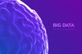 Abstract bigdata science background. Sphere grid wave. Big data innovation technology. Blockchain network analysis. Ai tech