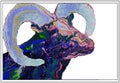 Abstract bighorn ram head