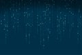 Abstract binary code background. Falling, streaming binary code background. Royalty Free Stock Photo