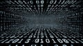 Abstract binary code background with glowing numbers in perspective digital space Royalty Free Stock Photo