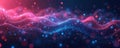 Abstract binary code background with sparkling particles. Digital data flow concept, tech backdrop with glowing dots, futuristic Royalty Free Stock Photo