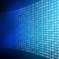Abstract binary code on blue digital screen Royalty Free Stock Photo