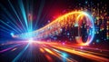 Abstract Binary Code Data Flow A Silhouette Visualization of Futuristic Digital Stream Technology Illustrating the