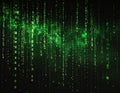 Abstract Binary Code Data Stream Green Digits on Black Background Royalty Free Stock Photo