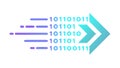 Abstract Binary Code Flow Arrow Vector Graphic, vector design Generative AI Royalty Free Stock Photo