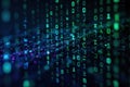Abstract binary code flowing like data streams through a futuristic digital landscape. Abstract visualization of flowing binary Royalty Free Stock Photo