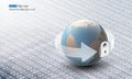 Abstract binary code with globe Royalty Free Stock Photo