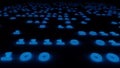 Abstract binary code glow blue background 3d illustration. Royalty Free Stock Photo