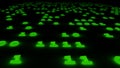 Abstract binary code glow green background 3d illustration. Royalty Free Stock Photo