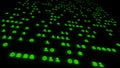 Abstract binary code glow green background 3d illustration. Royalty Free Stock Photo