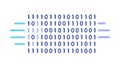 Abstract Binary Code Stream Digital Data Flow, vector design Generative AI Royalty Free Stock Photo