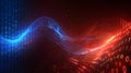 Abstract Binary Code Wave - Generative AI Royalty Free Stock Photo