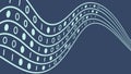 Abstract binary code waves, dynamic digital technology data flow, futuristic cyber, vector design Generative AI Royalty Free Stock Photo