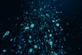 Abstract binary coding on background. Matrix and security concept. 3D Rendering Royalty Free Stock Photo
