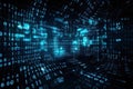 Abstract binary cyber circuit future graphic wallpaper. Binary code digital texture.