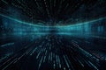 Abstract binary cyber circuit future graphic wallpaper. Binary code digital technology.