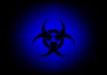 Abstract biohazard symbol dark red background Royalty Free Stock Photo