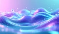 Abstract Bioluminescent Waves with Bubbles Royalty Free Stock Photo
