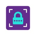 abstract biometric security gradient lock icon design