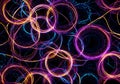 Abstract Biotech Pattern Glowing Circles Overlapping Fluorescent Royalty Free Stock Photo