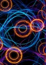 Abstract Biotech Pattern Glowing Circles Overlapping Fluorescent Royalty Free Stock Photo