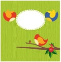 Abstract bird. cute frame