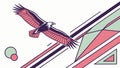 Abstract Bird Flying Through Geometric Lines, vector design Generative AI Royalty Free Stock Photo