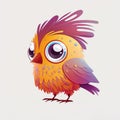 Abstract birdy chicken mascot on white background