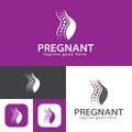 Abstract Birth, pregnancy, family and baby care logo.Minimalistic style.Creative Symbol.Vector illustration.Simple Pregnant woman