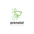 Prenatal logo, abstract bird , leaves vector Royalty Free Stock Photo