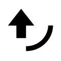 Abstract Black Arrow with Rotation Indicates Transformation and Growth. Royalty Free Stock Photo