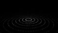 Abstract black background of circular flow of particles. Digital cyberspace. Network connections structure. 3D rendering Royalty Free Stock Photo