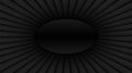 Abstract black background with 3d burst lines pattern, symmetrical minimal striped vector background for business presentation