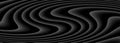 Abstract black background with 3D striped pattern, interesting wavy minimal dark gray background