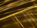 Abstract black background with gold luminous lines