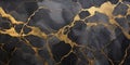 abstract black background with gold veins, stone texture, alcohol ink stains Royalty Free Stock Photo
