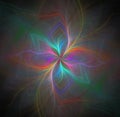 Abstract black background with rainbow colored flower or rays Royalty Free Stock Photo