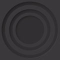 Abstract black background three dimension circle frame paper cut style vector illustration have blank space Royalty Free Stock Photo