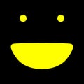 Abstract Black Background Yellow Color Smiley Background Wallpaper.