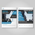 Abstract black blue annual report Leaflet Brochure Flyer template design, book cover layout design Royalty Free Stock Photo