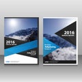 Abstract black blue annual report Leaflet Brochure Flyer template design, book cover layout design Royalty Free Stock Photo