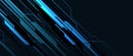 Abstract black blue circuit technology connected lines electronics elements computer digital on dark background vector Royalty Free Stock Photo