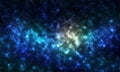 Abstract black and blue green nebula background Royalty Free Stock Photo