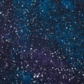 Abstract black and blue painted background with white blobs, starry sky effect, paint of gouache on canvas, acrylic. Dark Royalty Free Stock Photo