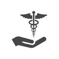 Abstract black caduceus sign - Illustration