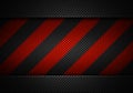 Abstract black carbon textured material design with warning tape